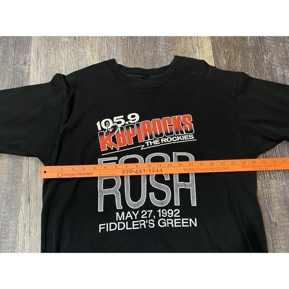 Vintage Rush Concert T Shirt Large Single Stitch 1992 90s KBPI 105.9 Denver - Picture 5 of 6
